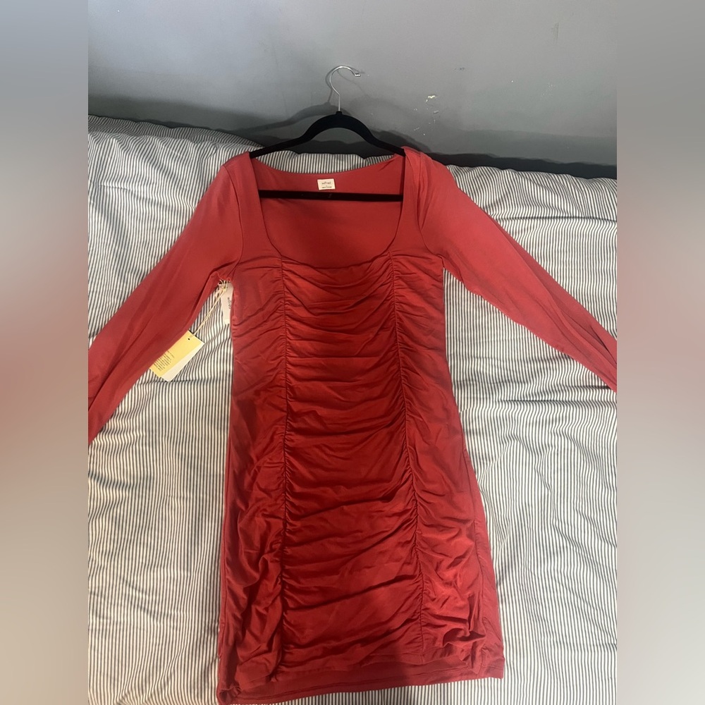 Wilfred Bodycon Ruched Long Sleeve Dress